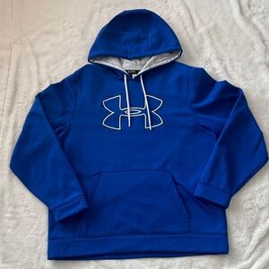 Under Armour Men's Royal Blue Pullover Hoodie with White Logo